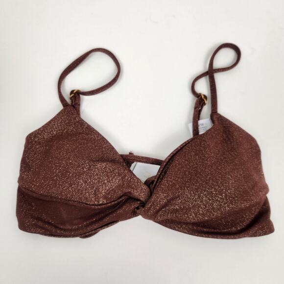 L*Space Shimmer Ringo Bikini Top in Cafe Brown Size XS NWT - Picture 2 of 6